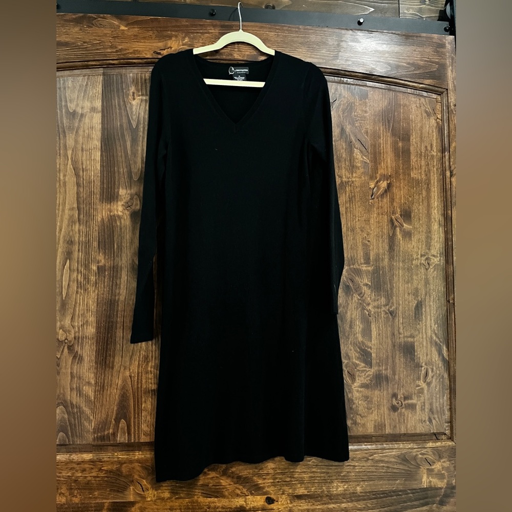 Bloomingdale's Black Long Sleeve cashmere dress